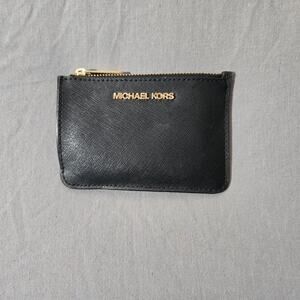 Michael Kors MK Coin Purse Card Wallet Womens Zipper Letter Letter